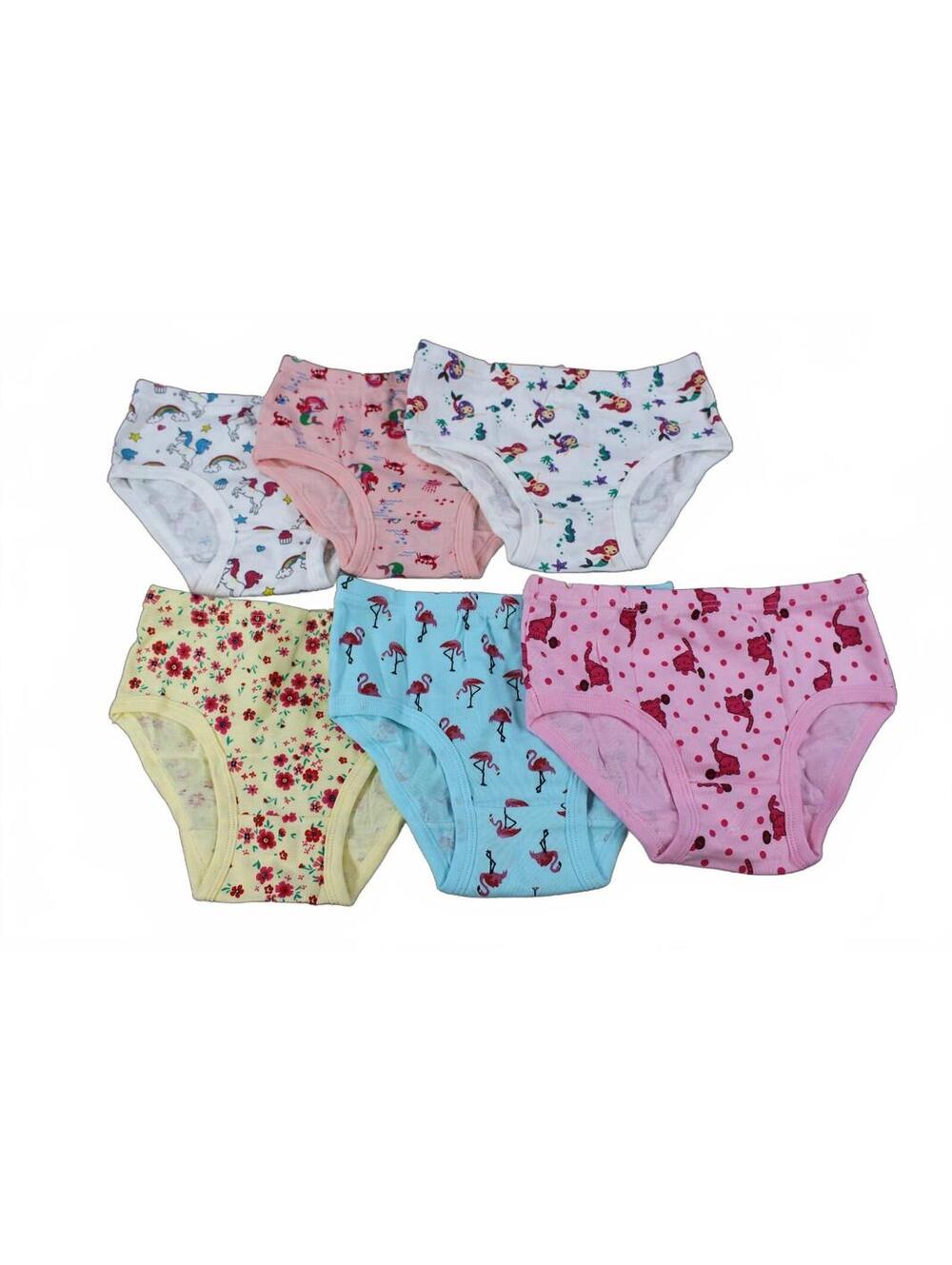 NWT Girls Printed Underwear 5-Pack Size 150 Cotton Briefs